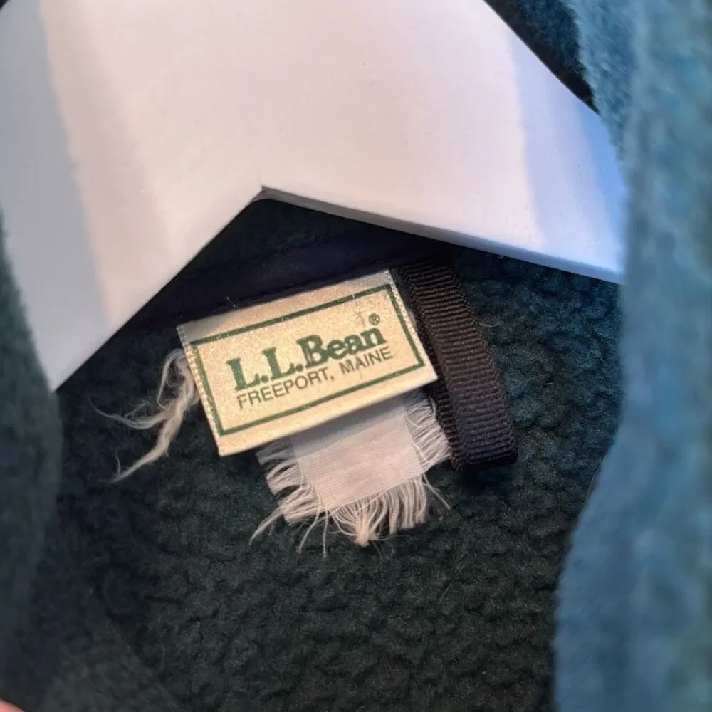 L.L. Bean vintage dark green full zip fleece size xl